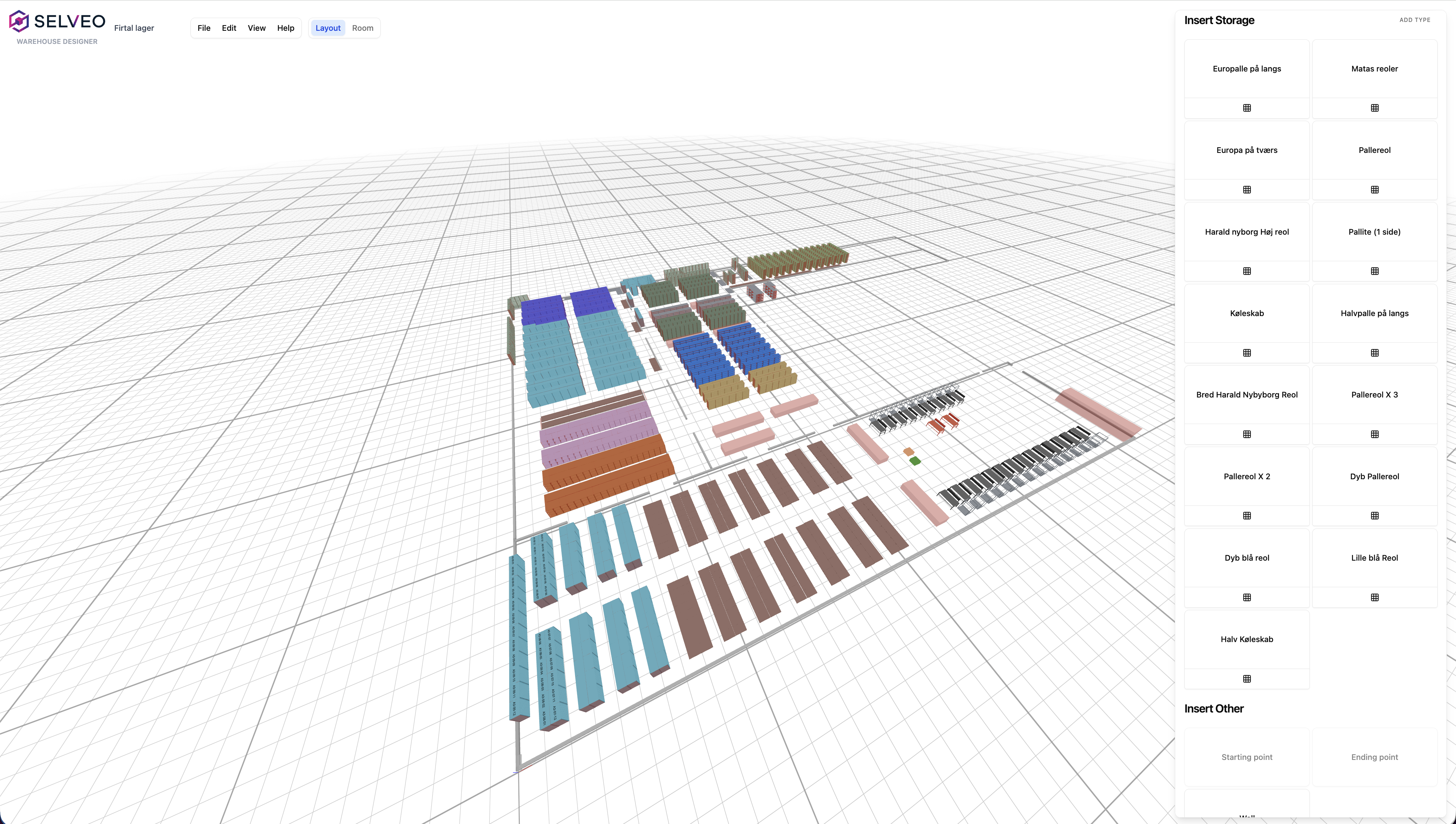 Warehouse Designer — 3D-lagerlayout i Selveo